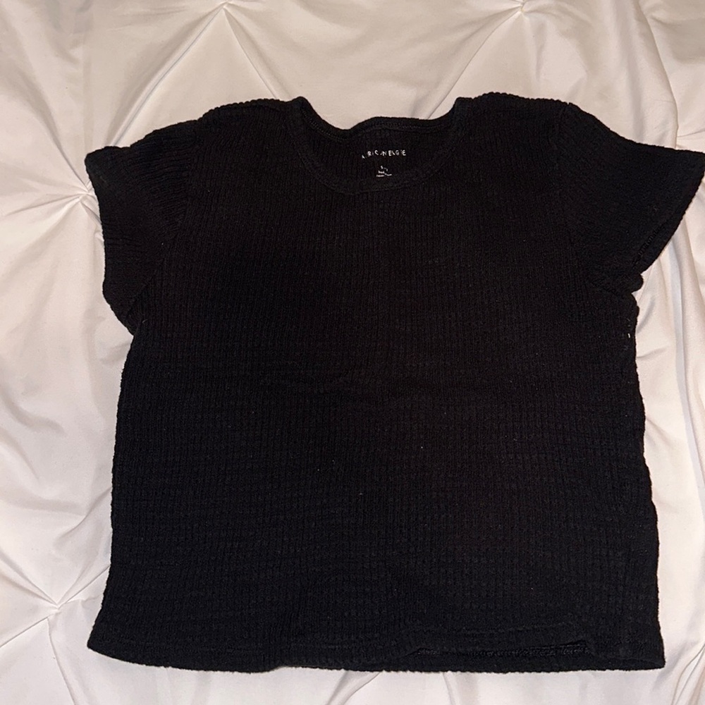 American eagle Black ribbed short sleeve top
